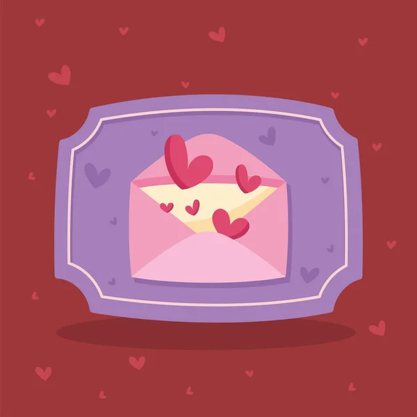 Romantic Letter Hearts Icon — Stock Vector