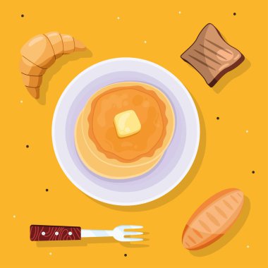 gözleme ve ekmekler kahvaltı simgeleri