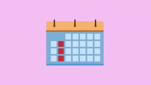 Kalendář Remider Datum Značky Animace Video Animované — Stock video
