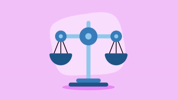 Igazságügyi Mérleg Intézkedés Eszköz Animáció Videó Animált — Stock videók