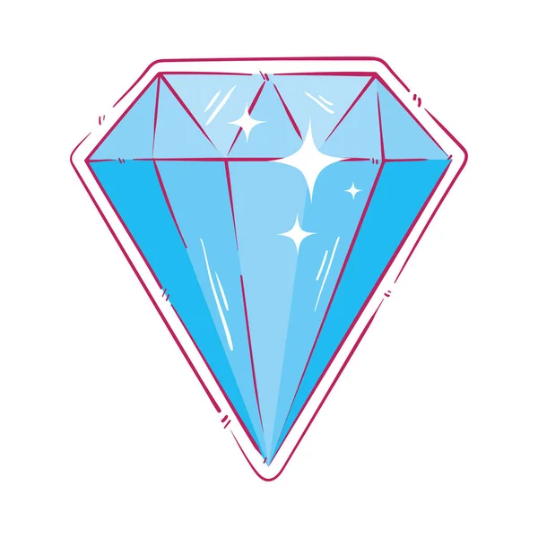Diamante Azul Piedra Joya Icono — Vector de stock