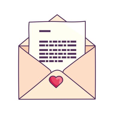 kalp simgesiyle açılan zarf