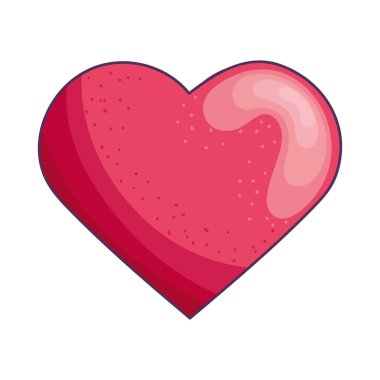 Kırmızı kalp romantik ikonu sever.