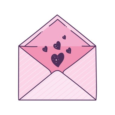 kalplerin simgesi olan pembe zarf