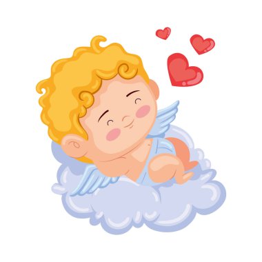 Aşk meleği kalplerle uyuyor.