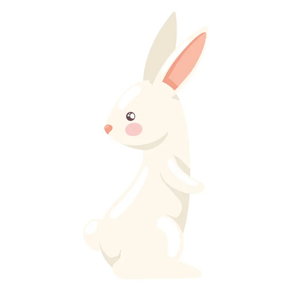 Küçük Beyaz Tavşan Hayvan Karakteri — Stok Vektör