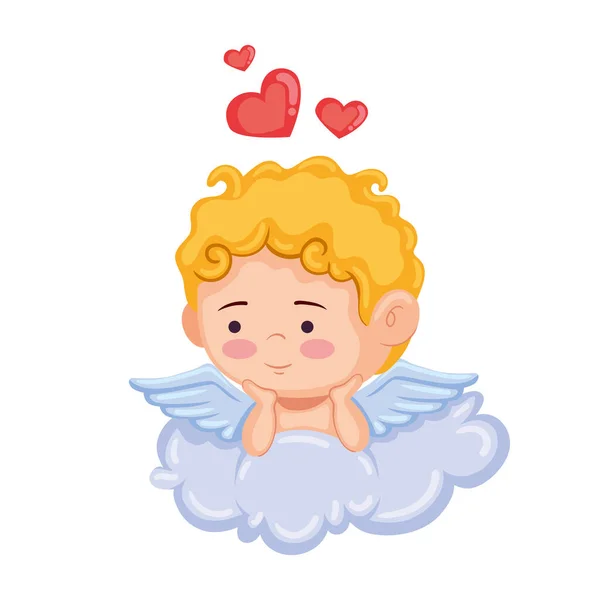 Cupid Angel Hearts Character — Stock Vector