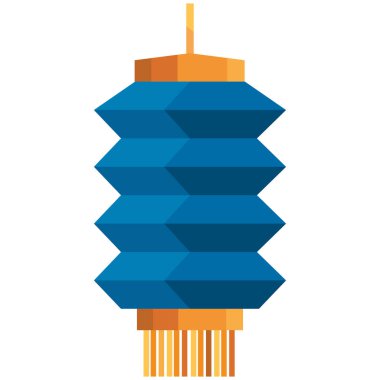 mavi Çin lambası dekoratif ikonu