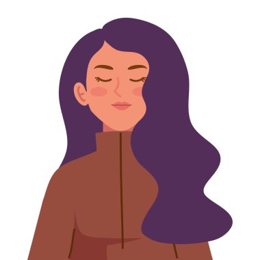 Mutlu genç kadın güzellik karakteri