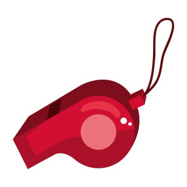 kırmızı düdük aksesuarı izole edilmiş simge