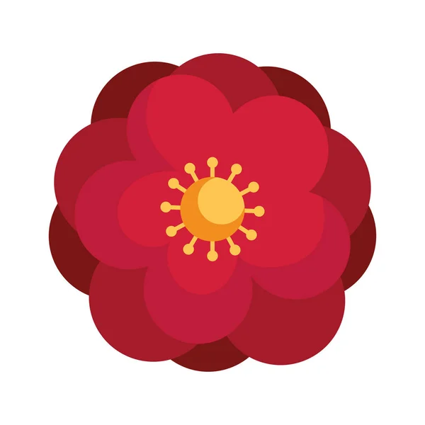 アジアの赤い花の装飾アイコン — ストックベクタ