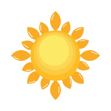 Sıcak yaz güneşi izole edilmiş simgesi