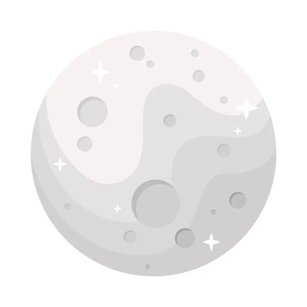 白い満月の夜のアイコン — ストックベクタ