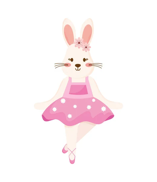 Kaninchen Balletttänzer Niedlichen Charakter — Stockvektor