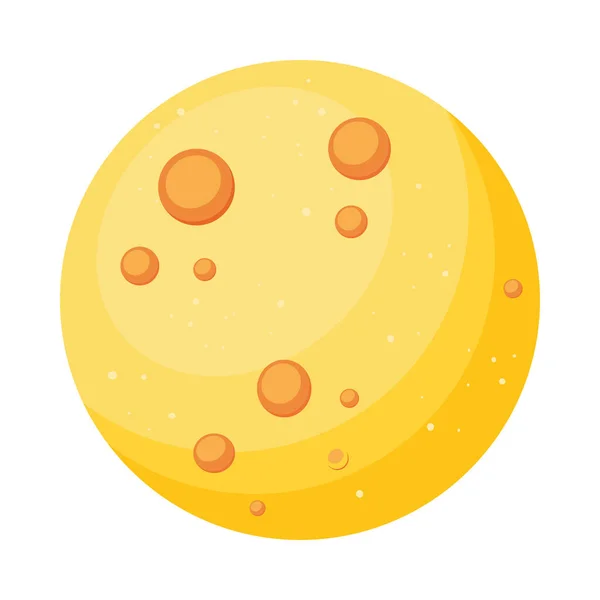 Жовтий Повний Місяць Нічний Значок — стоковий вектор
