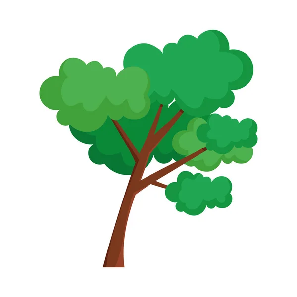 Wygięte Drzewo Roślina Las Ikona Przyrody — Wektor stockowy