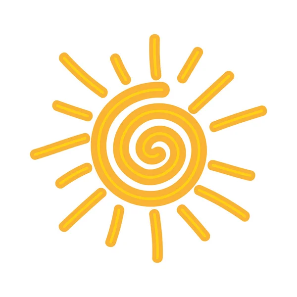 Spiralne Słońce Lato Ikona Gorąco — Wektor stockowy