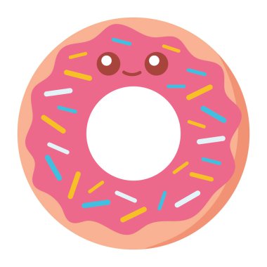 Tatlı donut kawaii komik karakter