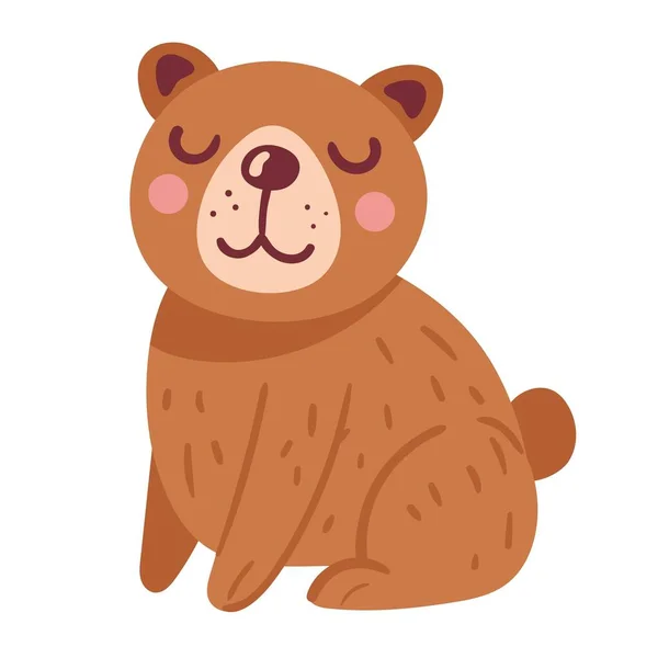 Roztomilý Medvěd Zvíře Dětinský Charakter — Stockový vektor