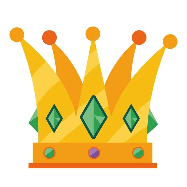 Golden Crown Queen Decorative Icon — Vector de stock