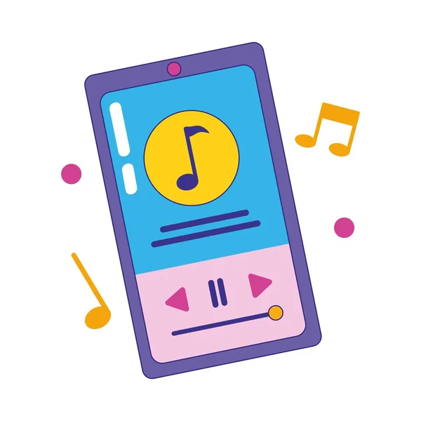Smartfon Ikoną Aplikacji Muzycznej — Wektor stockowy