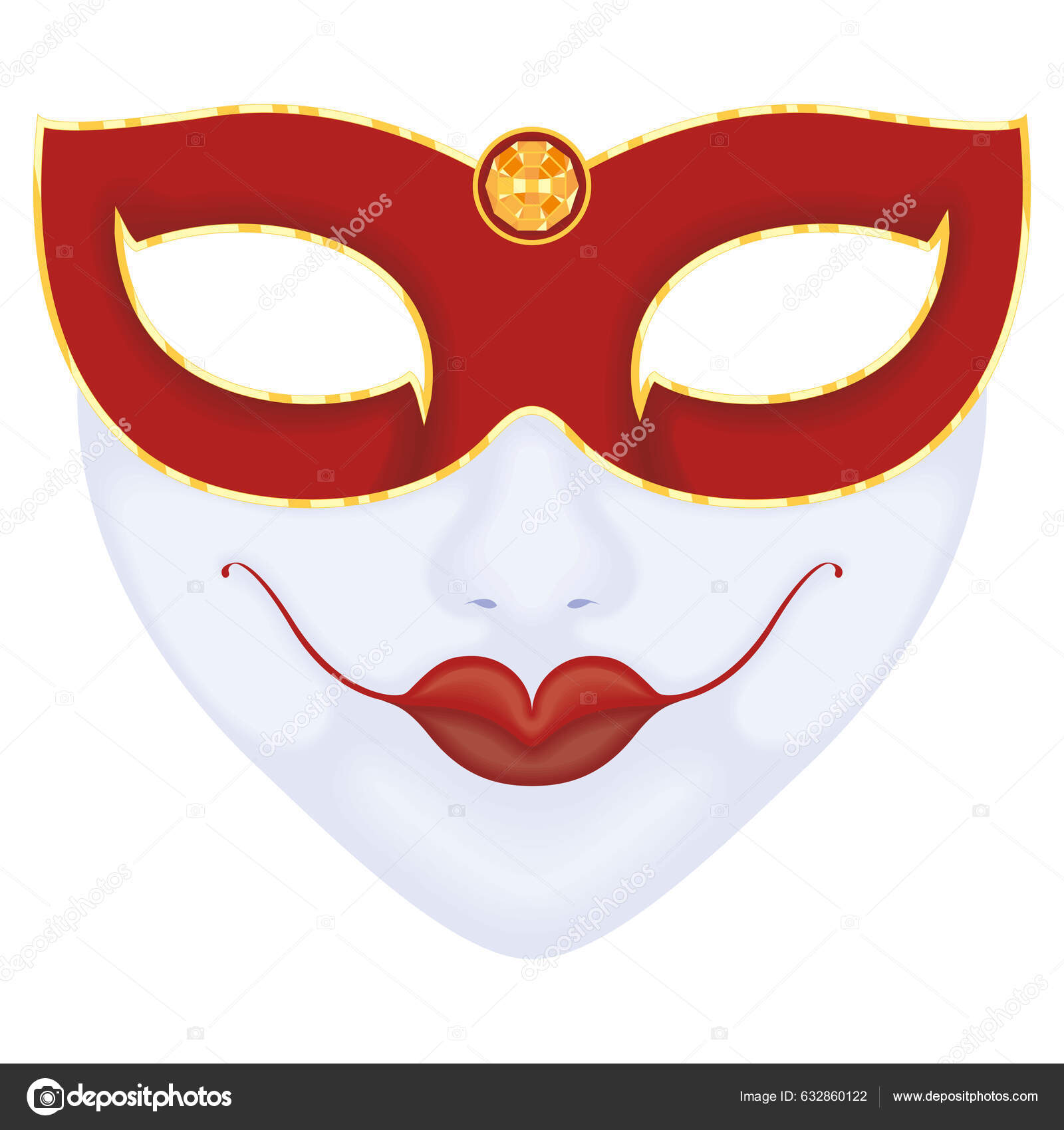 red mardi gras mask