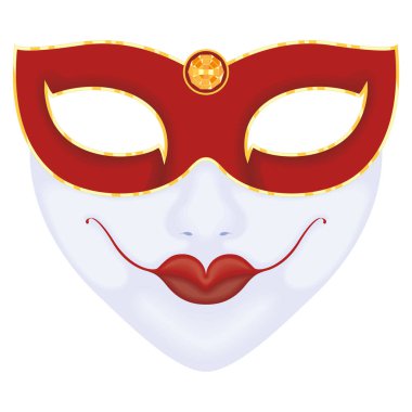 kırmızı Mardi Gras maskesi simgesi