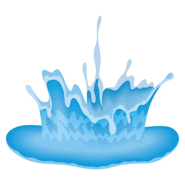 H2O Splashing Nature Design Icon — Stock Vector