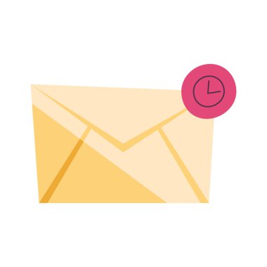 Zamanlayıcı simgesi olan zarf e- posta