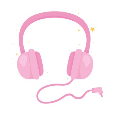 pembe kulaklıklar ses aygıtı simgesi