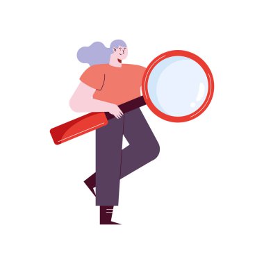 Büyüteç karakterli bir kadın.