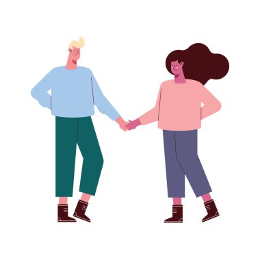 Sevgililer çifti yürüyen sevgililer günü karakterleri