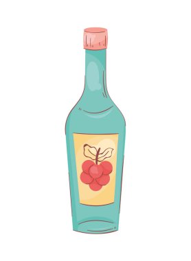 Üzüm ikonlu şarap şişesi