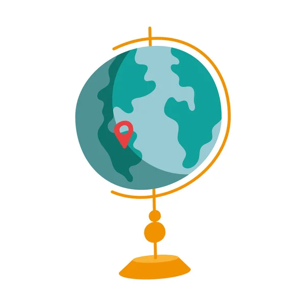 Ubicación Pin Icono Mapa Tierra — Vector de stock