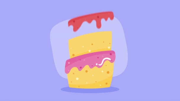 Happy Birthday Yellow Cake Animation Video Animated — 비디오