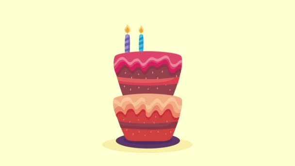 Boldog Születésnapot Piros Torta Animáció Videó Animált — Stock videók
