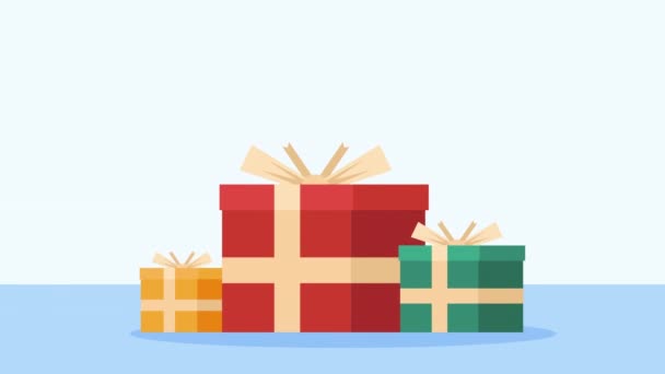 Gifts Boxes Presents Celebration Animation Video Animated — Stock Video