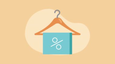 Havluda asılı yüzde işareti, 4k video animasyonu