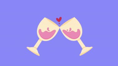 Kupa animasyonu ile kalpler aşk, 4k video animasyonu