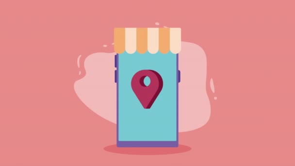 Ecommerce Smartphone Pin Location Video Animated — 비디오
