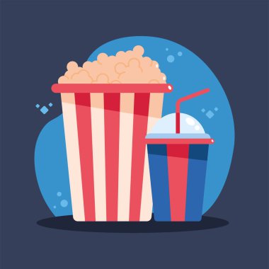 cinema pop corn and soda icon
