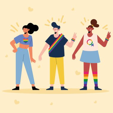 three lgbti persons community characters