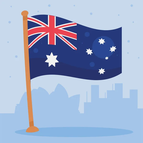 Australian Flag Pole Icon — Stock Vector