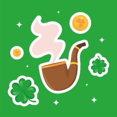 saint patricks day coins with pipe icons