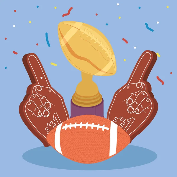 American Football Balloon Trophy Icons — Stockvektor