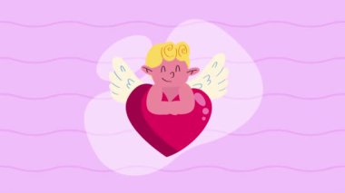 cupid angel with heart animation ,4k video animated