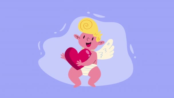 Cupid Angel Heart Animation Video Animated — Wideo stockowe