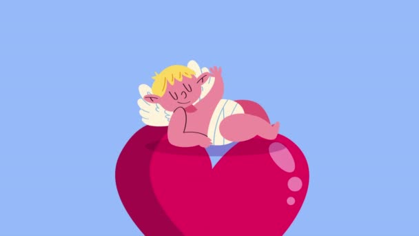 Cupid Angel Saludating Character Animation Video Animated — Stockvideo