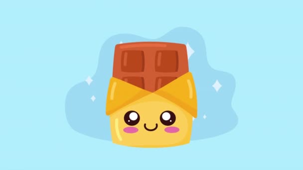 Sweet Chocolate Kawaii Character Animation Video Animated — Stockvideo
