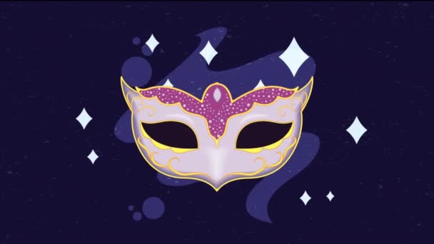 Lilac Mardi Gras Mask Animation Video Animated — Stockvideo